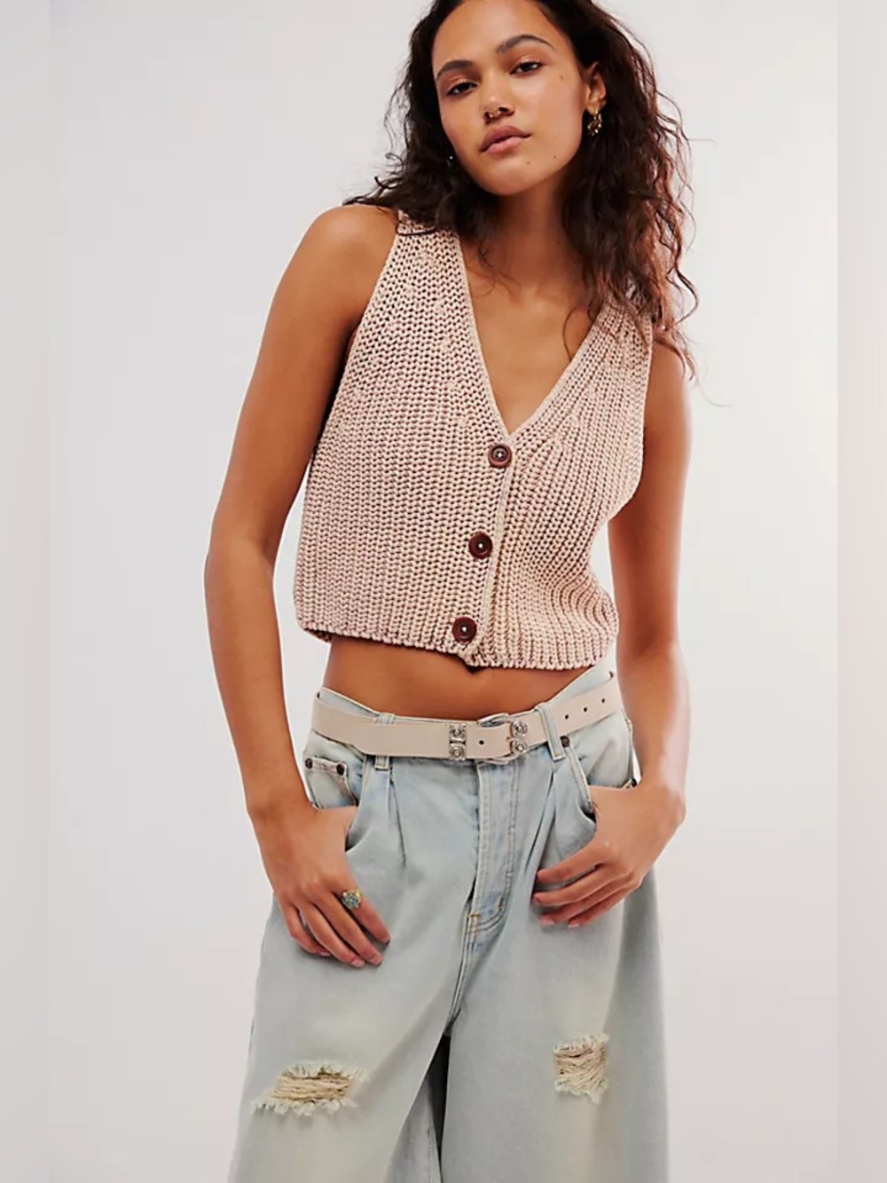 Free People Close To Me Vest~ Mellow Rose